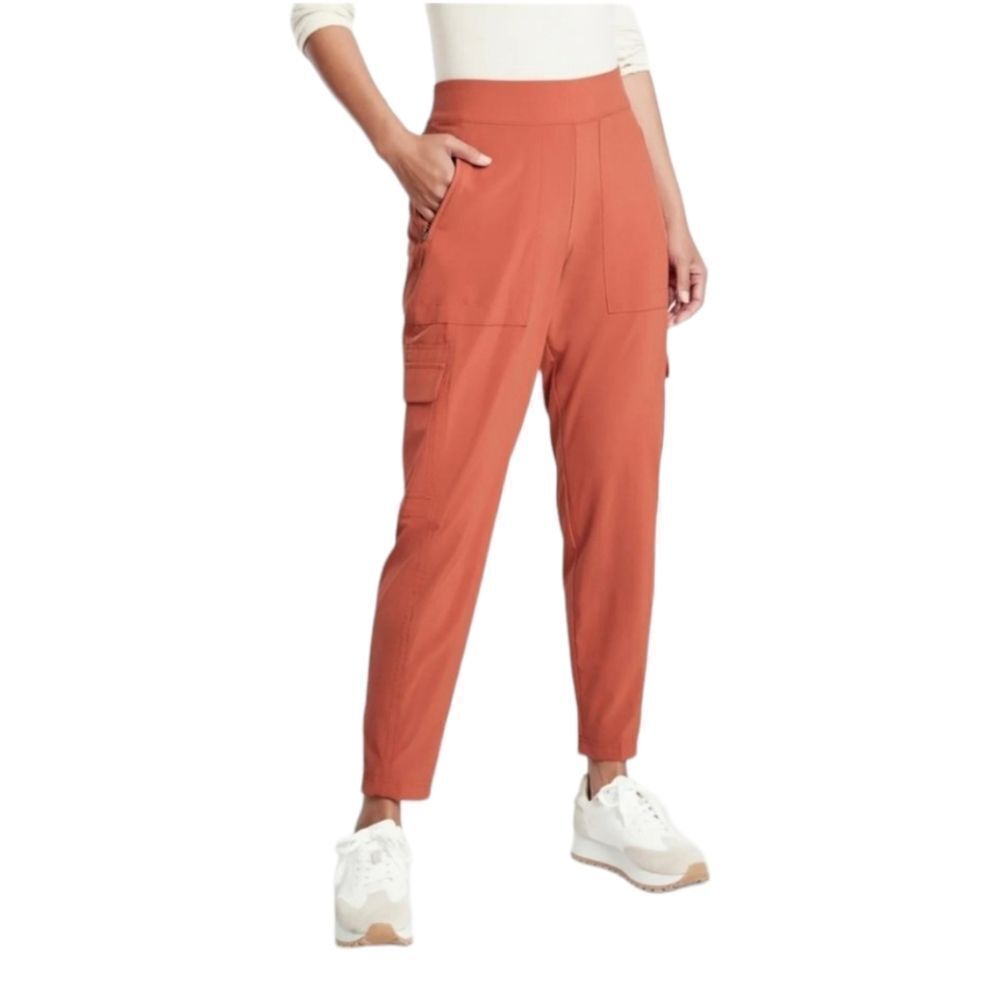 Athleta Chelsea Cargo Lined Elastic Waist Hiking Pant Sz 4 Tall‎ Etruscan…